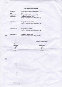 Laporan percobaan supermeta pada sawit Kalbar A2