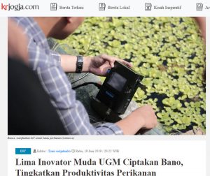 kliping krjogja rabu 19 juni 2019-Lima Inovator Muda UGM Ciptakan Bano Tingkatkan Produktivitas Perikanan
